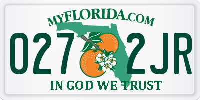 FL license plate 0272JR