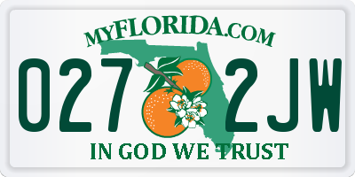 FL license plate 0272JW