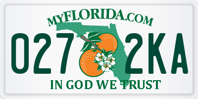 FL license plate 0272KA