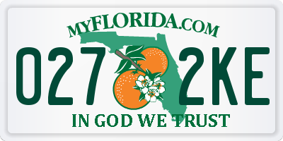 FL license plate 0272KE