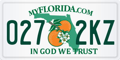 FL license plate 0272KZ