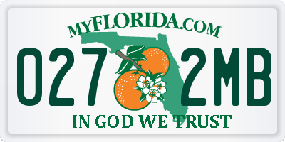 FL license plate 0272MB