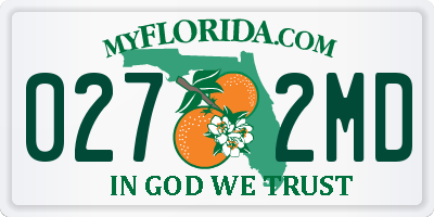 FL license plate 0272MD