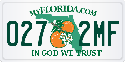 FL license plate 0272MF