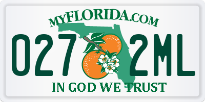FL license plate 0272ML