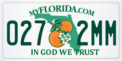 FL license plate 0272MM