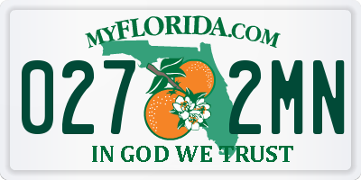 FL license plate 0272MN