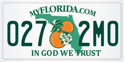 FL license plate 0272MO