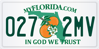 FL license plate 0272MV