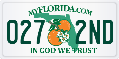 FL license plate 0272ND