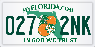 FL license plate 0272NK