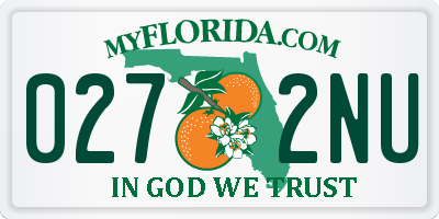 FL license plate 0272NU