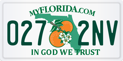 FL license plate 0272NV