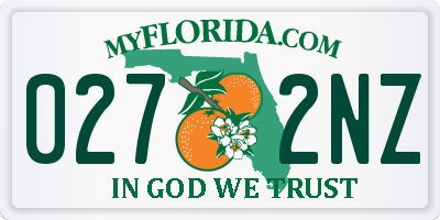 FL license plate 0272NZ