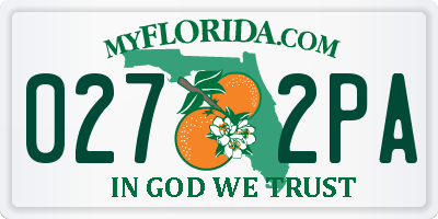 FL license plate 0272PA