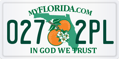 FL license plate 0272PL