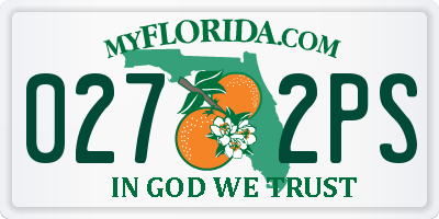 FL license plate 0272PS