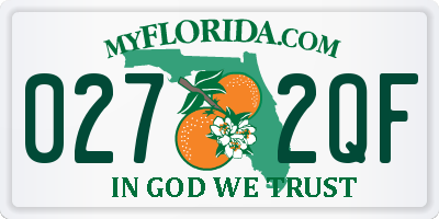 FL license plate 0272QF