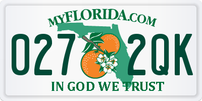 FL license plate 0272QK