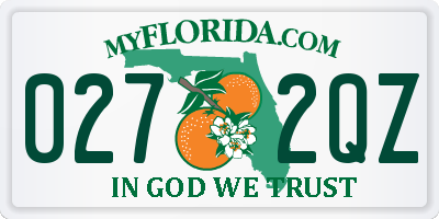 FL license plate 0272QZ