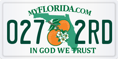 FL license plate 0272RD