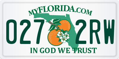 FL license plate 0272RW