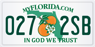 FL license plate 0272SB
