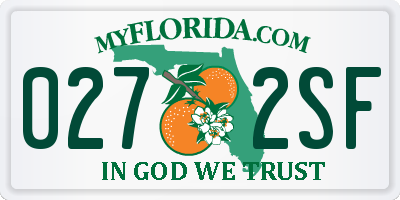 FL license plate 0272SF
