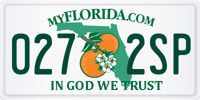 FL license plate 0272SP