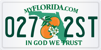 FL license plate 0272ST
