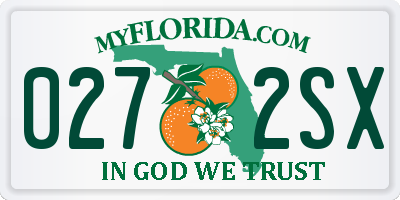 FL license plate 0272SX