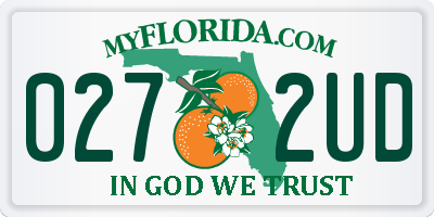 FL license plate 0272UD