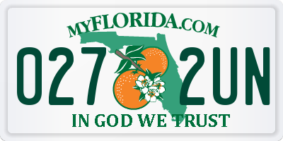 FL license plate 0272UN