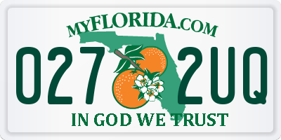 FL license plate 0272UQ