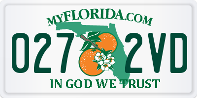 FL license plate 0272VD