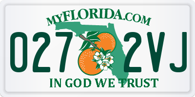 FL license plate 0272VJ