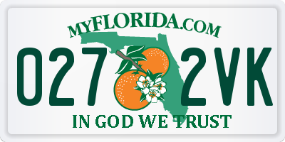 FL license plate 0272VK