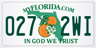 FL license plate 0272WI