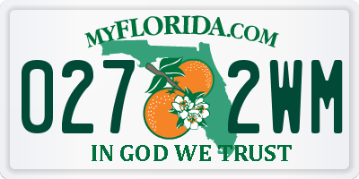 FL license plate 0272WM