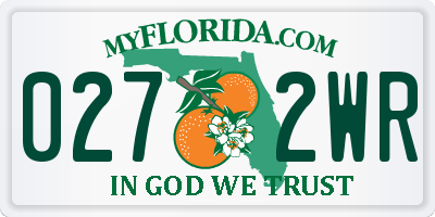 FL license plate 0272WR
