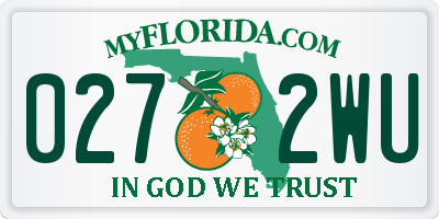 FL license plate 0272WU