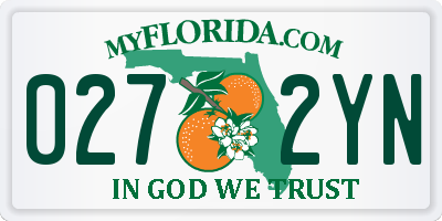 FL license plate 0272YN