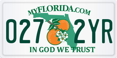 FL license plate 0272YR