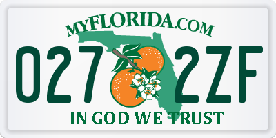 FL license plate 0272ZF