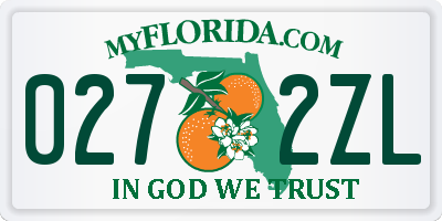 FL license plate 0272ZL