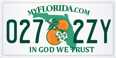 FL license plate 0272ZY