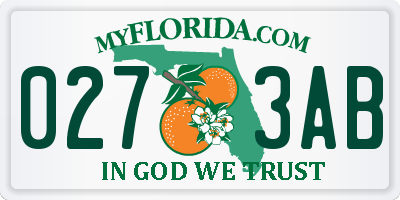 FL license plate 0273AB