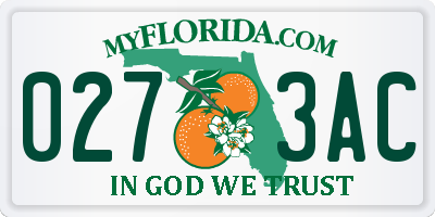FL license plate 0273AC