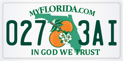 FL license plate 0273AI