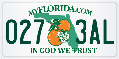 FL license plate 0273AL